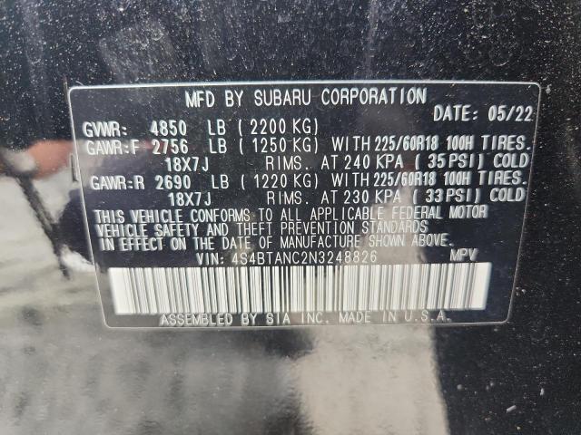 2022 SUBARU OUTBACK LI 4S4BTANC2N3248826
