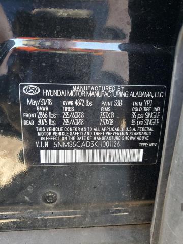 2019 HYUNDAI SANTA FE L - 5NMS5CAD3KH001126