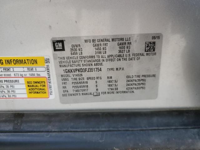 2015 GMC ACADIA SLE 1GKKVPKD3FJ351754