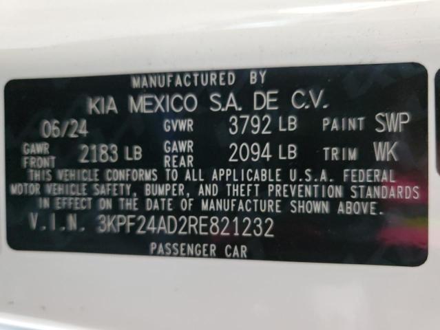 2024 KIA FORTE LX 3KPF24AD2RE821232