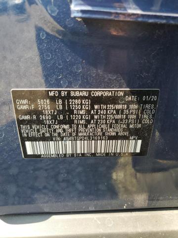 2020 SUBARU OUTBACK TO 4S4BTGPD4L3169163