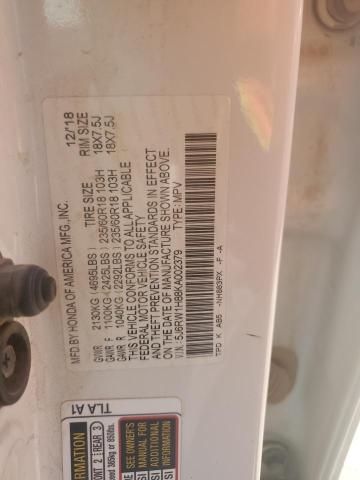 2019 HONDA CR-V EXL - 5J6RW1H88KA002379