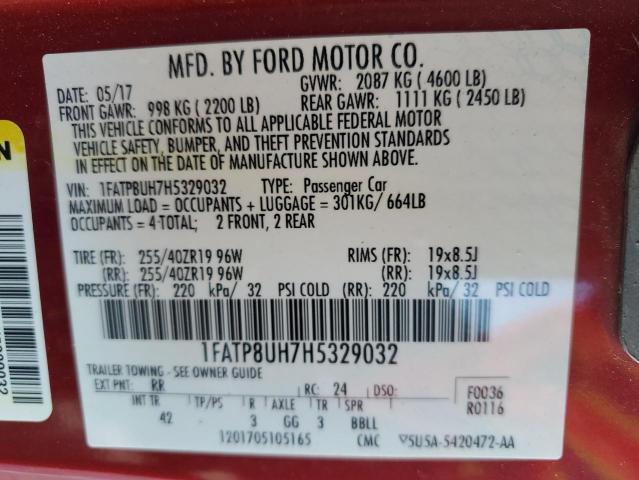 2017 FORD MUSTANG - 1FATP8UH7H5329032