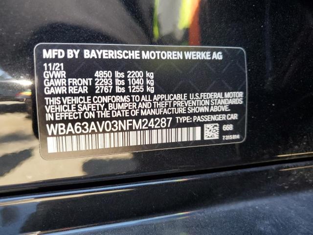 2022 BMW 430I GRAN - WBA63AV03NFM24287