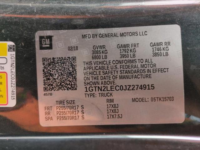 2018 GMC SIERRA K15 1GTN2LEC0JZ274915