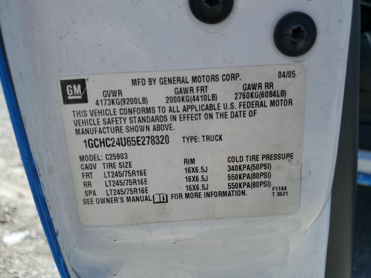 Lot #3303136773 2005 CHEVROLET SILVERADO