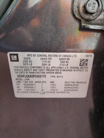 2015 CHEVROLET EQUINOX LT - 2GNFLGEK8F6362170