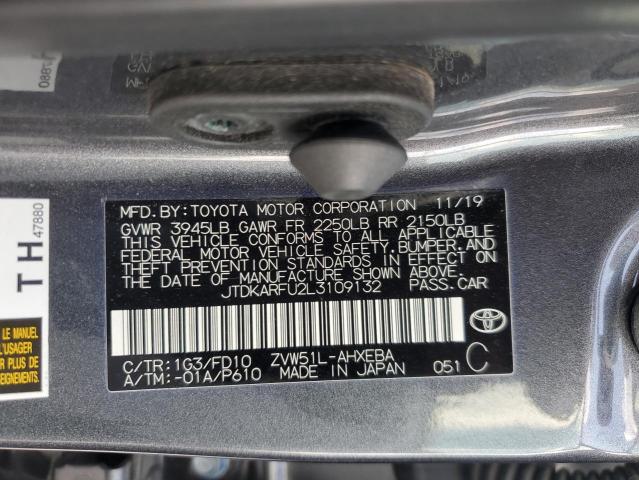 2020 TOYOTA PRIUS L JTDKARFU2L3109132