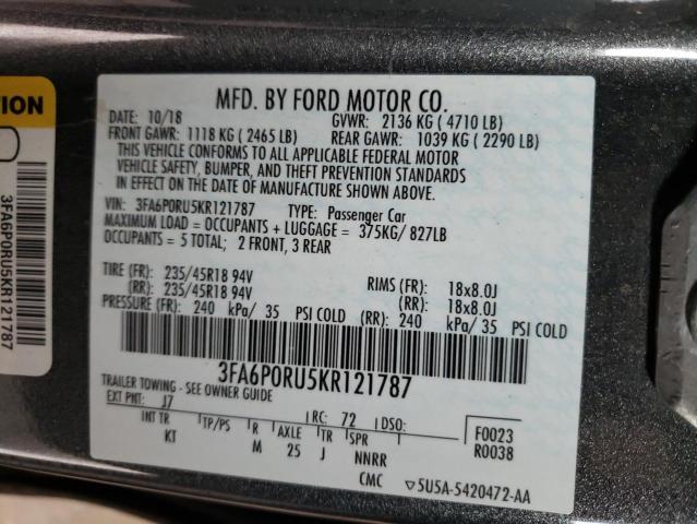 2019 FORD FUSION TIT 3FA6P0RU5KR121787