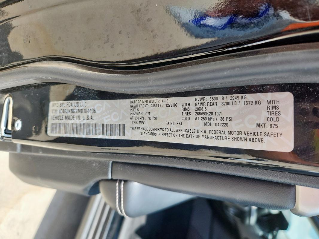 2021 JEEP GRAND CHER 1C4RJKBG7M8104406