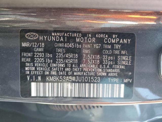 2018 HYUNDAI KONA ULTIM KM8K53A54JU101523