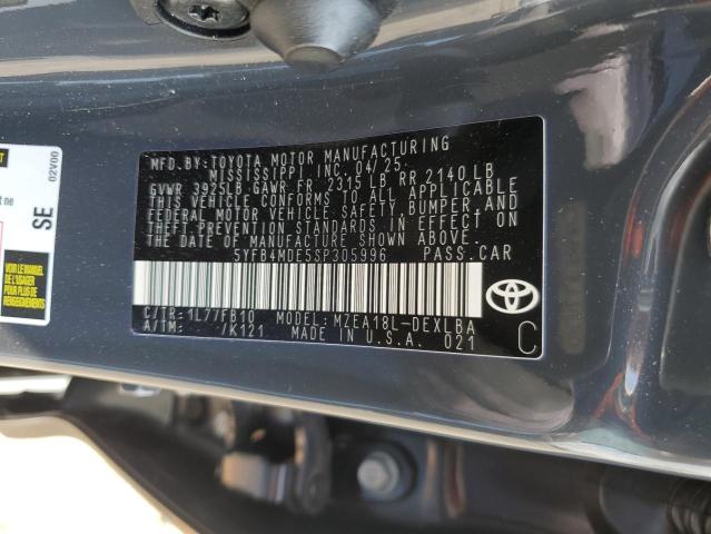 2025 TOYOTA COROLLA LE 5YFB4MDE5SP305996
