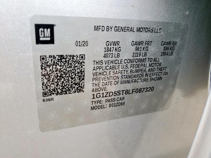 2020 CHEVROLET MALIBU LT - 1G1ZD5ST8LF087320