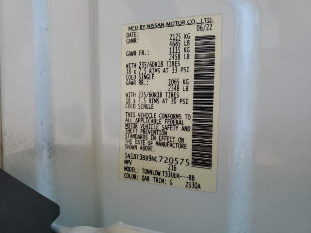 2022 NISSAN ROGUE SV 5N1BT3BB9NC720575