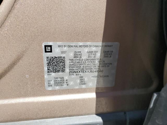 2018 CHEVROLET EQUINOX LT - 2GNAXTEXXJ6249560