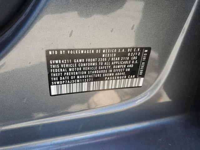 2012 VOLKSWAGEN JETTA SE - 3VWDP7AJ3CM112271