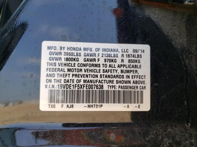 2015 ACURA ILX 20 PRE 19VDE1F5XFE007638