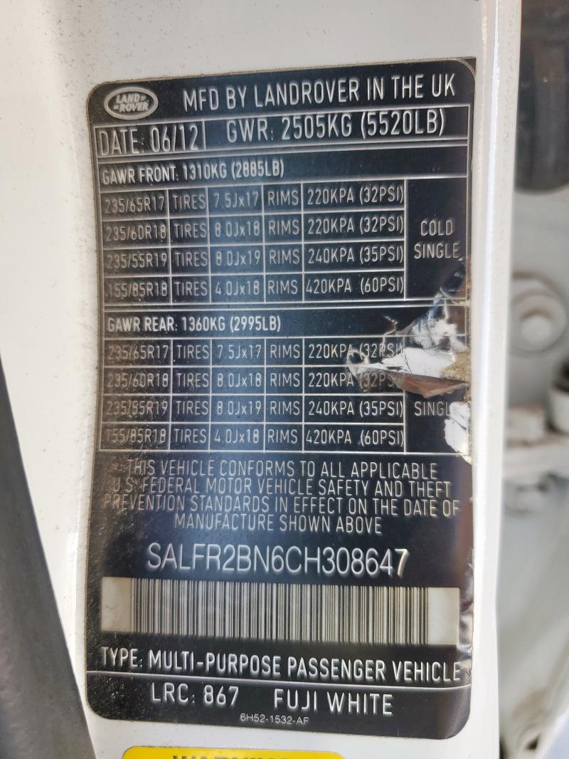 2012 LAND ROVER LR2 HSE - SALFR2BN6CH308647