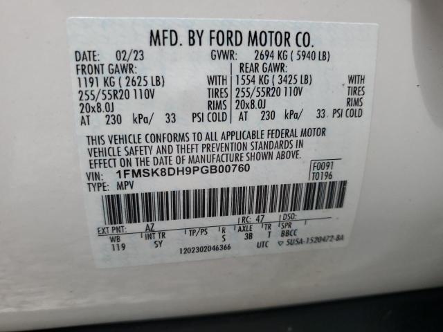 2023 FORD EXPLORER X 1FMSK8DH9PGB00760