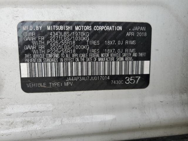 2018 MITSUBISHI OUTLANDER - JA4AP3AU7JU017014