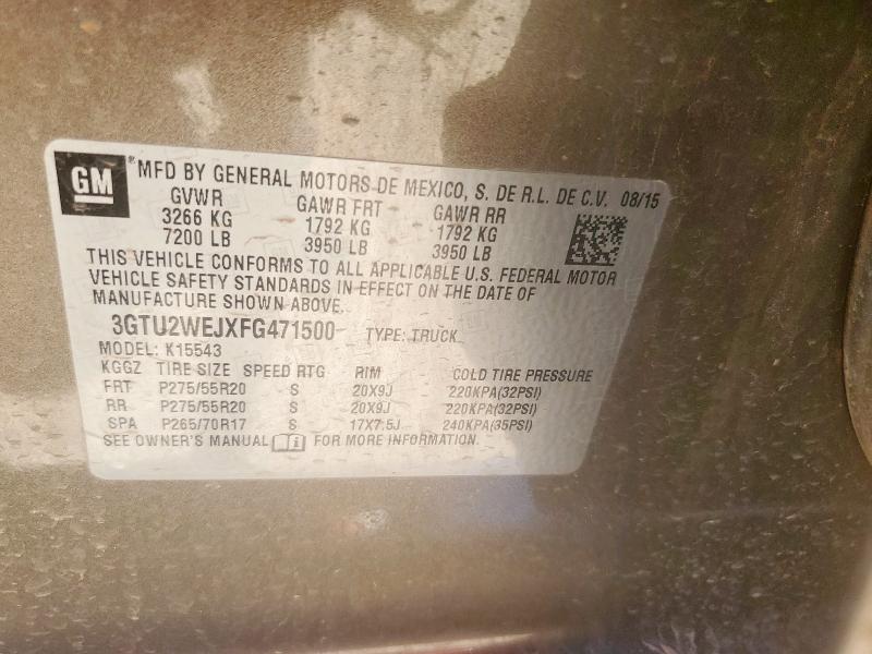 2015 GMC SIERRA K15 3GTU2WEJXFG471500