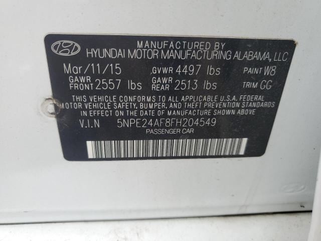 2015 HYUNDAI SONATA 5NPE24AF8FH204549
