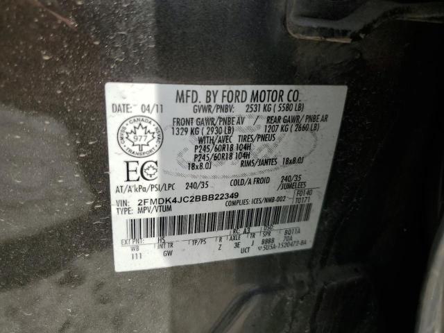 2011 FORD EDGE SEL - 2FMDK4JC2BBB22349