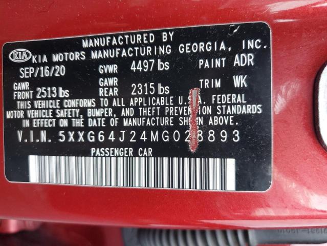 2021 KIA K5 GT LINE 5XXG64J24MG028893