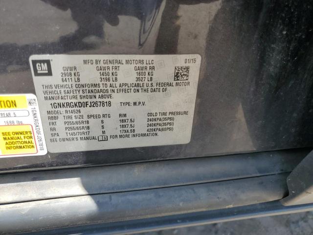 2015 CHEVROLET TRAVERSE L 1GNKRGKD0FJ267818
