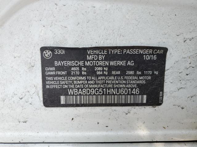 2017 BMW 330 XI WBA8D9G51HNU60146
