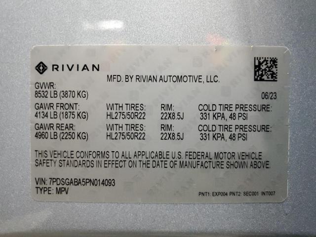 2023 RIVIAN R1S ADVENT - 7PDSGABA5PN014093