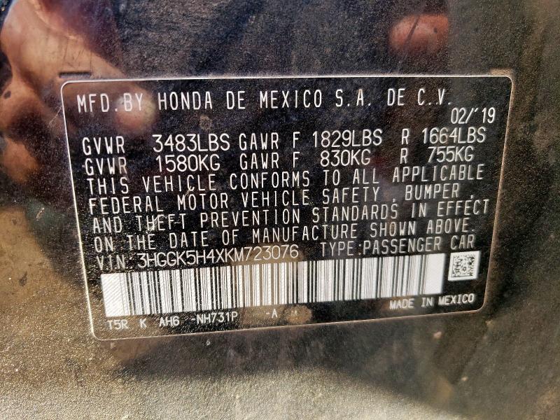 2019 HONDA FIT LX - 3HGGK5H4XKM723076
