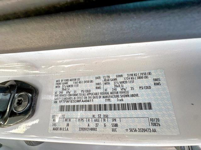 2021 FORD F150 SUPER - 1FTFW1E53MFA49411