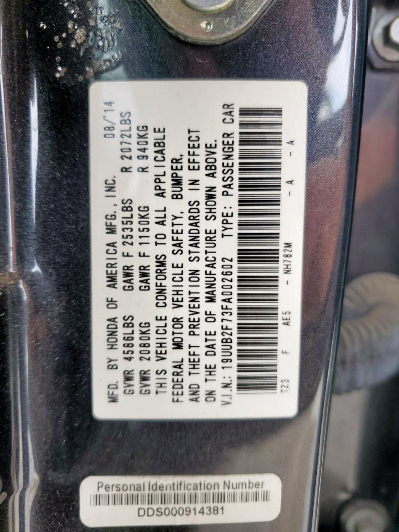2015 ACURA TLX ADVANC 19UUB2F73FA002602