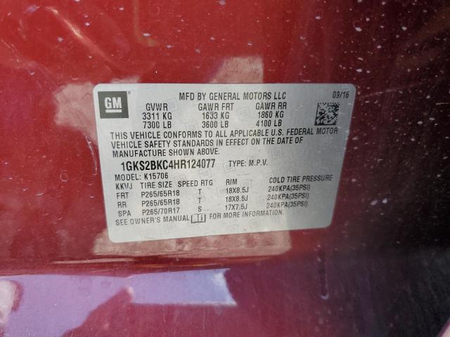 2017 GMC YUKON SLT - 1GKS2BKC4HR124077