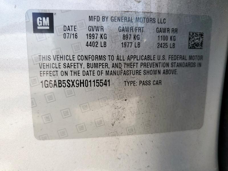 2017 CADILLAC ATS LUXURY - 1G6AB5SX9H0115541