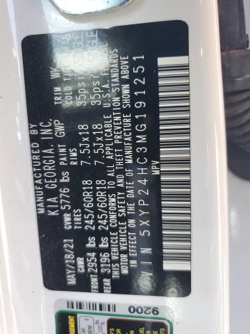 2021 KIA TELLURIDE 5XYP24HC3MG191251