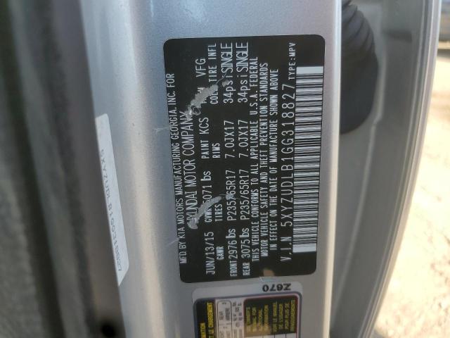2016 HYUNDAI SANTA FE S 5XYZUDLB1GG318827