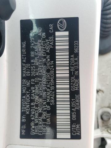 2021 LEXUS ES 350 BASE 58ADZ1B19MU082414