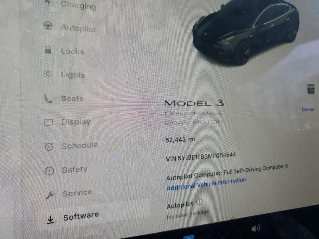 2021 TESLA MODEL 3 5YJ3E1EB3MF054544