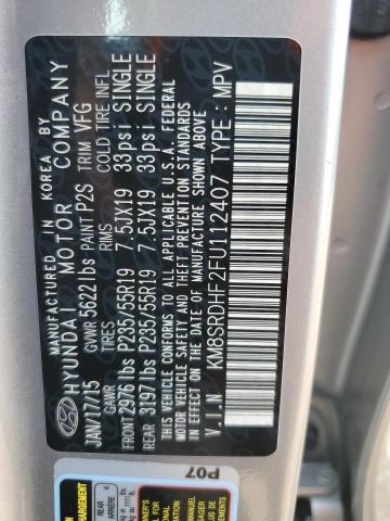 2015 HYUNDAI SANTA FE GLS KM8SRDHF2FU112407