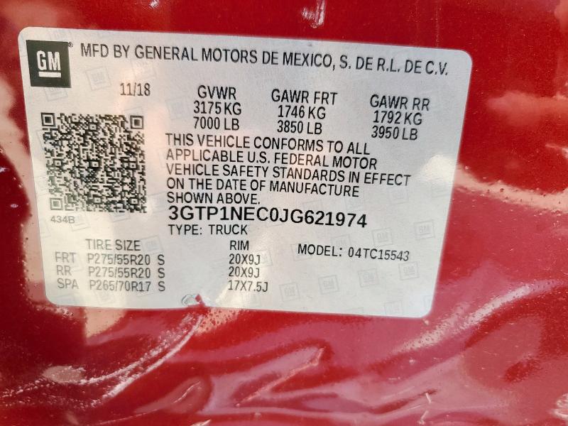 2018 GMC SIERRA C15 3GTP1NEC0JG621974