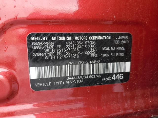 2019 MITSUBISHI RVR SE JA4AJ3AU5KU603746