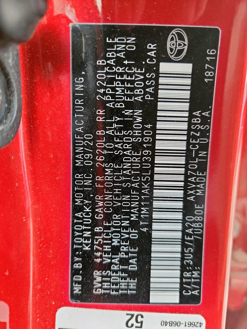 2020 TOYOTA CAMRY SE - 4T1M11AK5LU391904