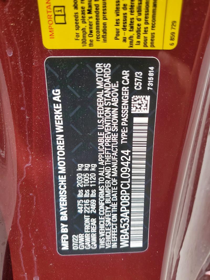 2023 BMW 430I WBA53AP08PCL09424