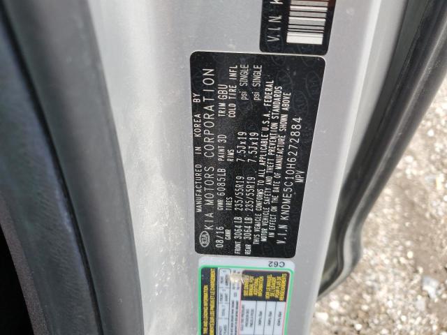 2017 KIA SEDONA SXL KNDME5C10H6272884