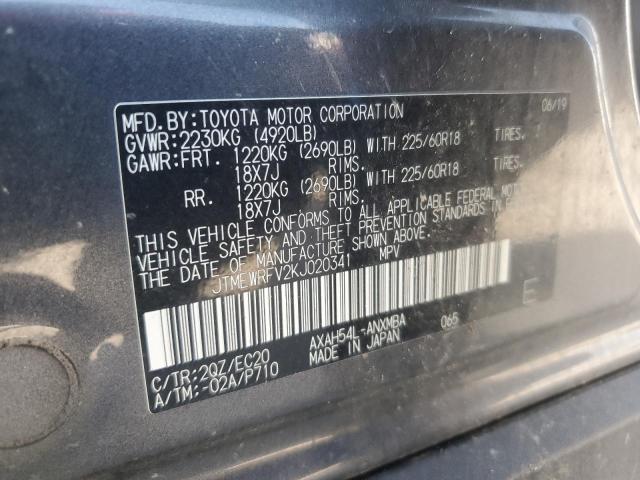 2019 TOYOTA RAV4 XSE JTMEWRFV2KJ020341