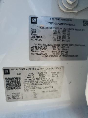 2020 CHEVROLET SILVERADO 3GCPWAEK5LG254574