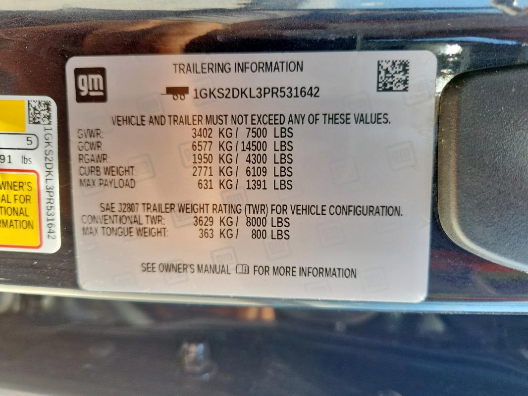 2023 GMC YUKON DENA 1GKS2DKL3PR531642