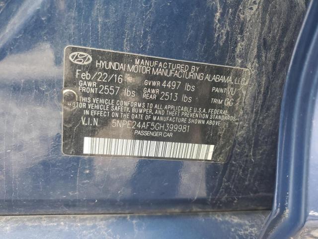 2016 HYUNDAI SONATA SE - 5NPE24AF5GH399981